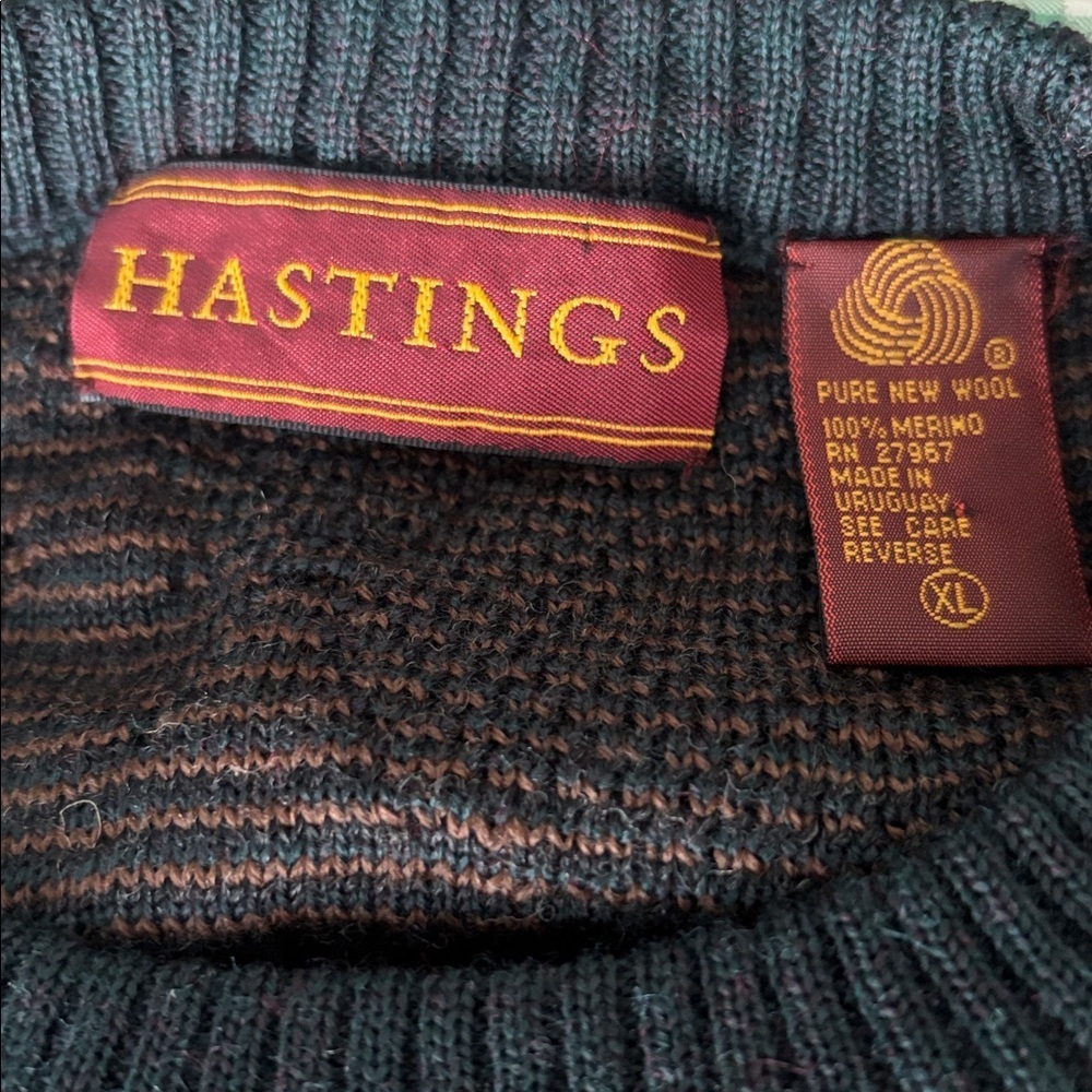 Hastings 100% Merino Wool Abstract Knit Sweater XL (L?) Indie Grunge Grandpacore - Picture 7 of 9